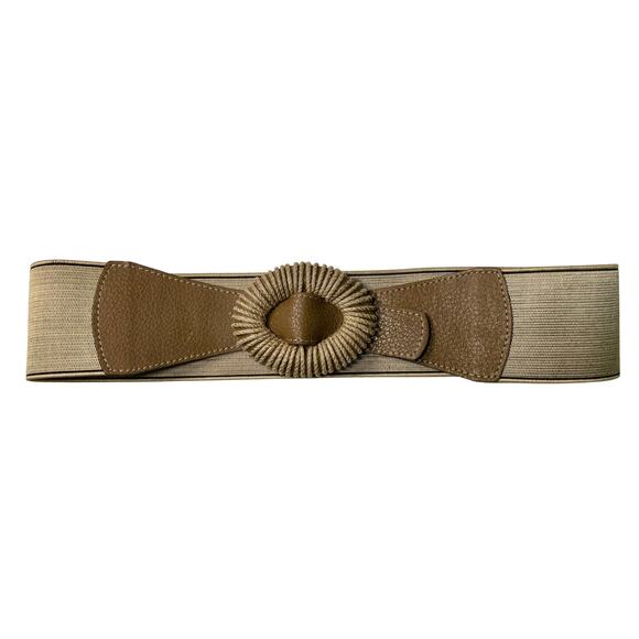 EMMANUELLE KHANH Vintage Elastic Cowhide Leather Belt with Rope Buckle – 1980s main image 7